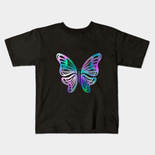 Butterfly Animal Color Wild Forest Nature Chrome Graphic Kids T-Shirt